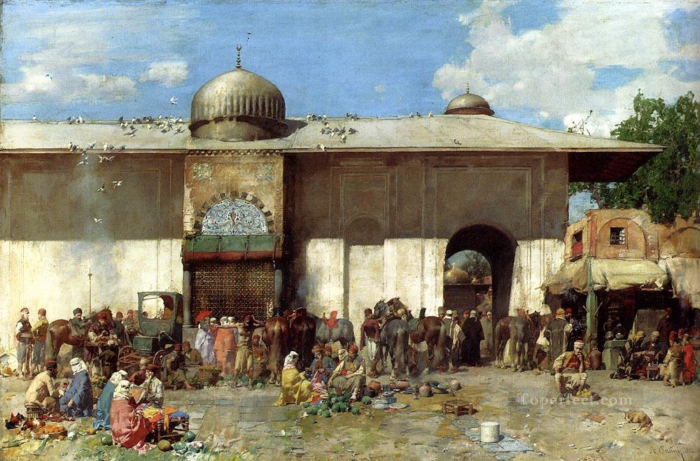 A Market Scene Arabian Alberto Pasini Oil Paintings